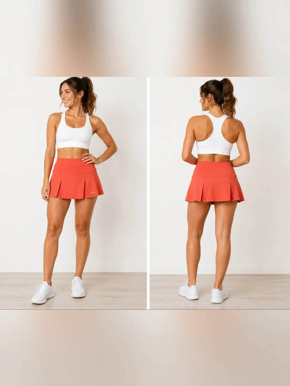 Nike Dri-FIT Coral Pink Tennis Skort Skirt Built-In Shorts XS Athletic Golf Runn